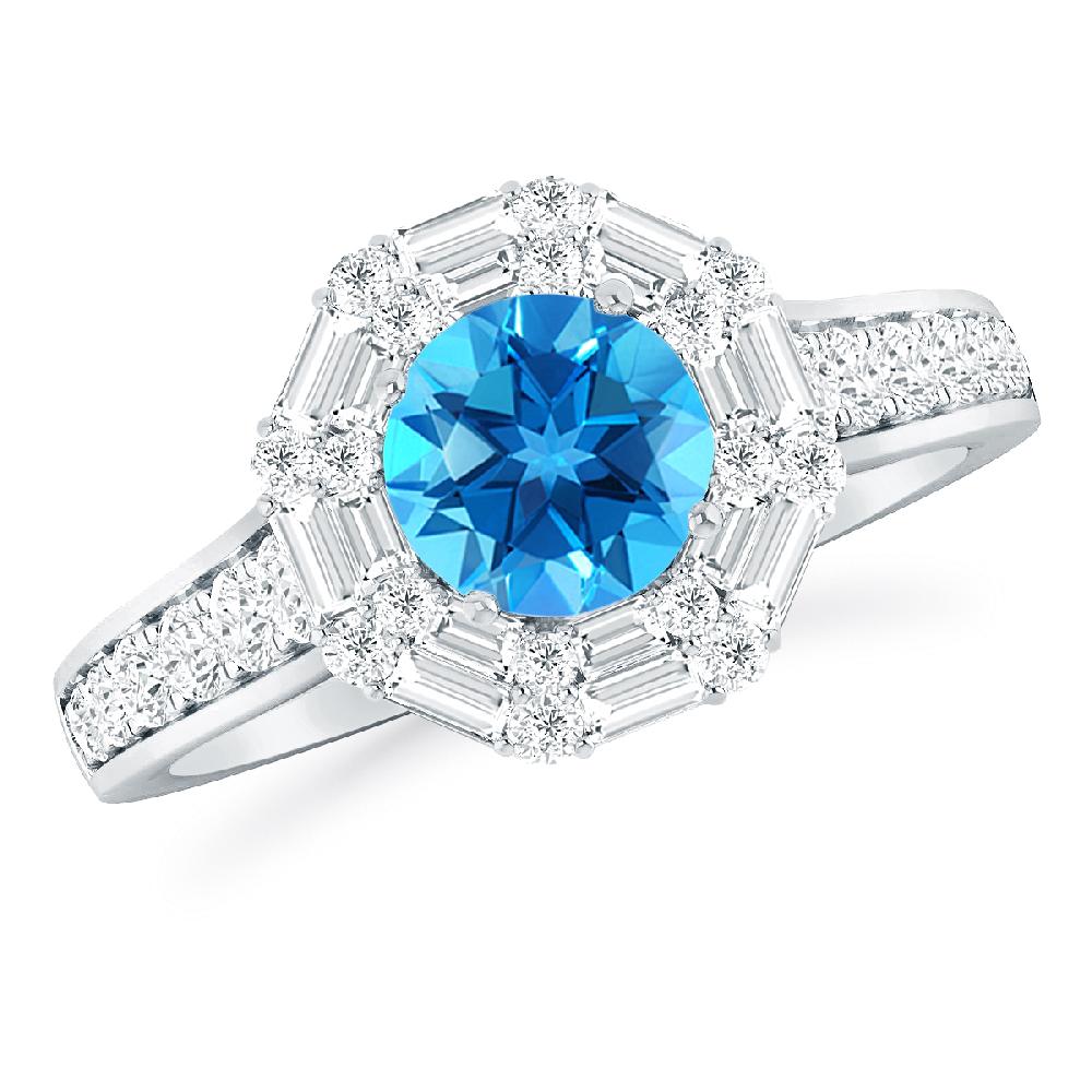 White Gold - Blue Topaz