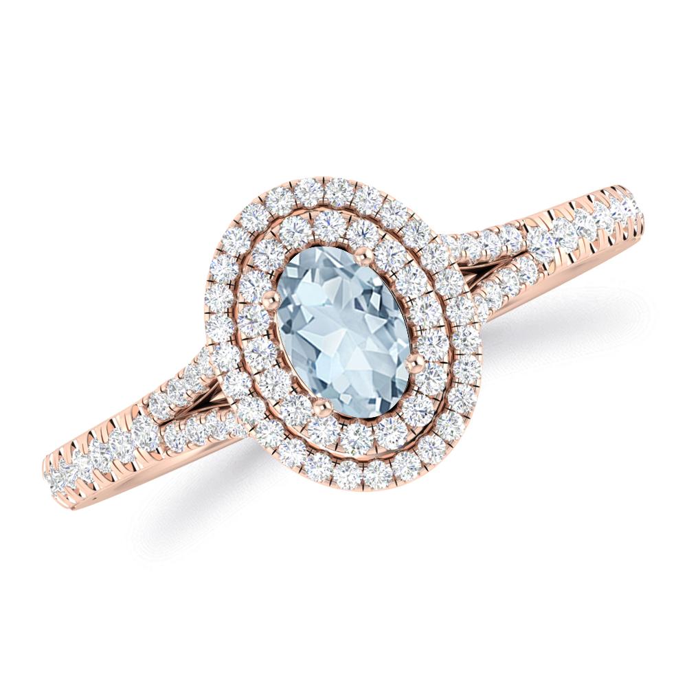 Rose Gold - Aquamarine