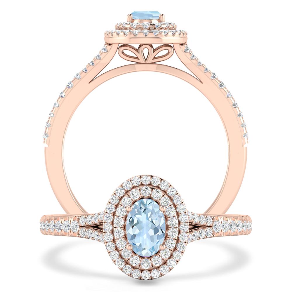 Rose Gold - Aquamarine