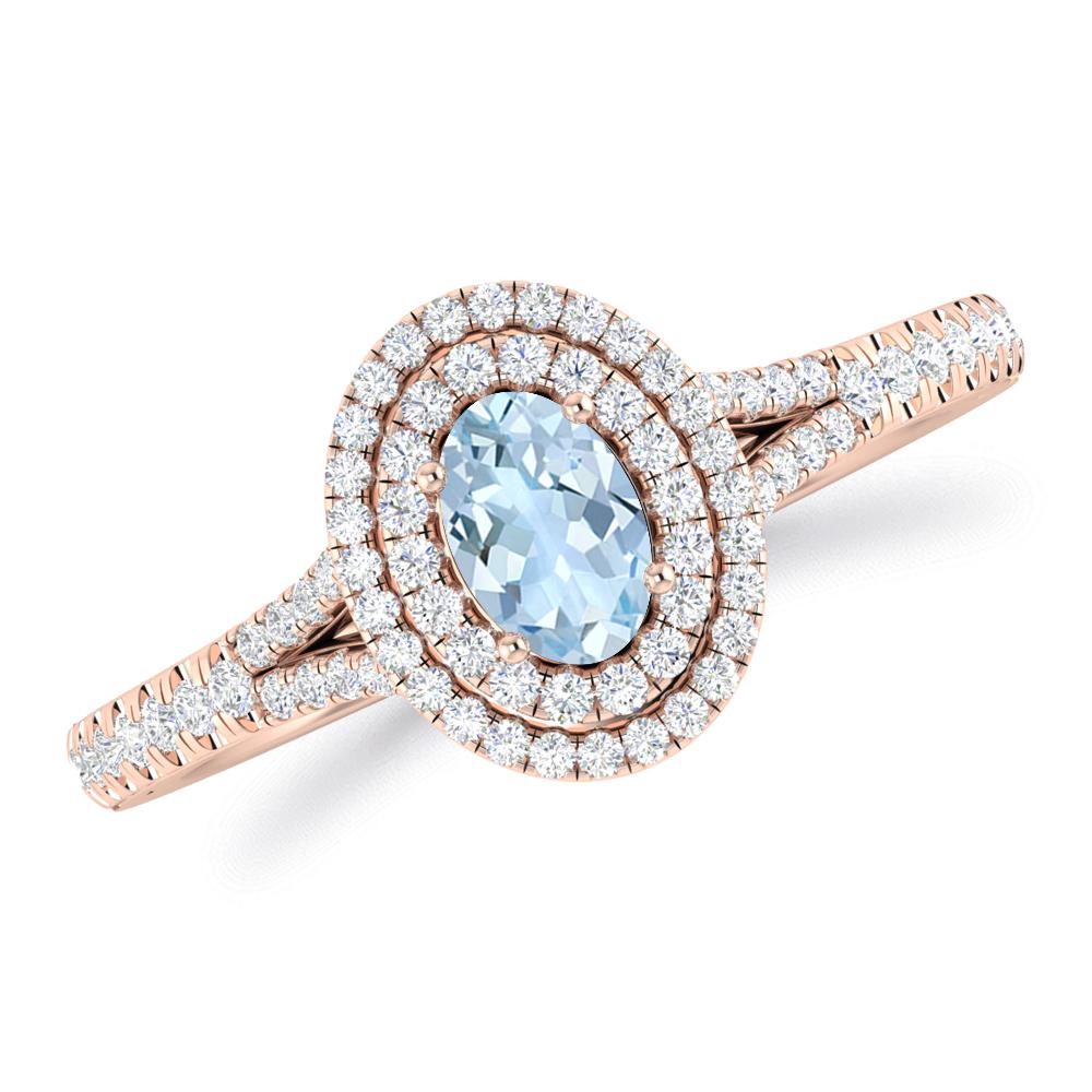 Rose Gold - Aquamarine