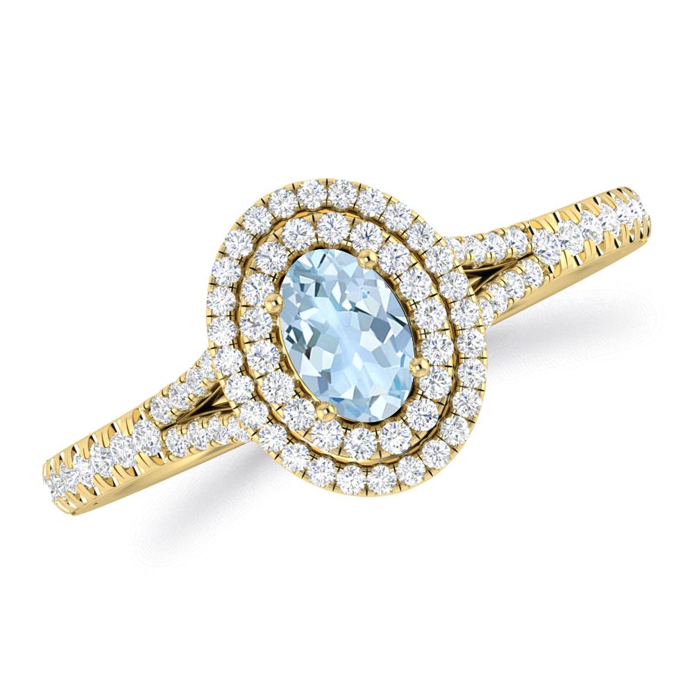 Yellow Gold - Aquamarine