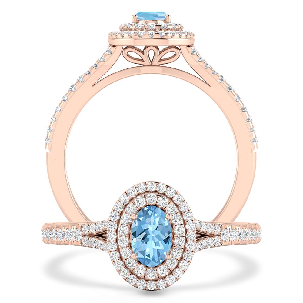 Rose Gold - Aquamarine