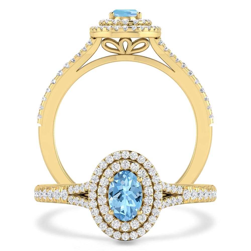 Yellow Gold - Aquamarine