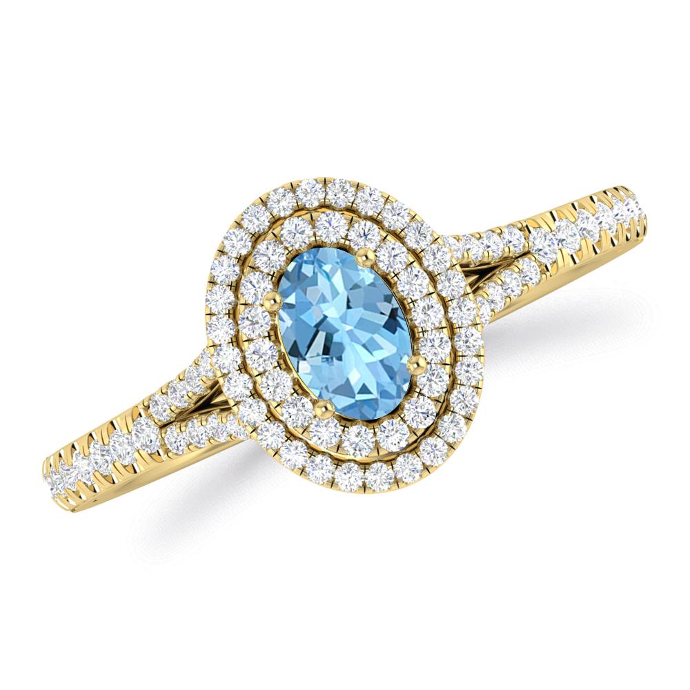 Yellow Gold - Aquamarine