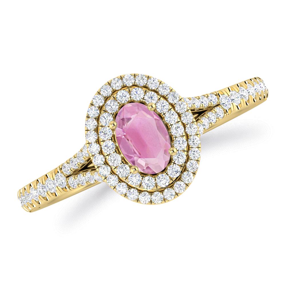 Yellow Gold - Pink Tourmaline