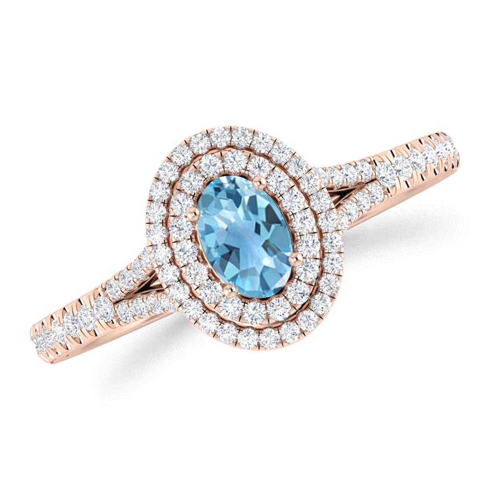 Rose Gold - Blue Topaz