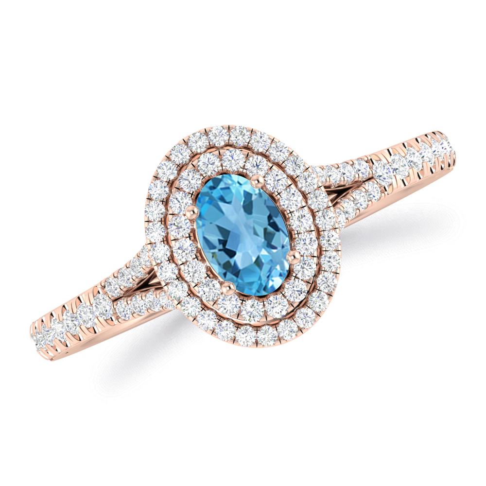 Rose Gold - Blue Topaz