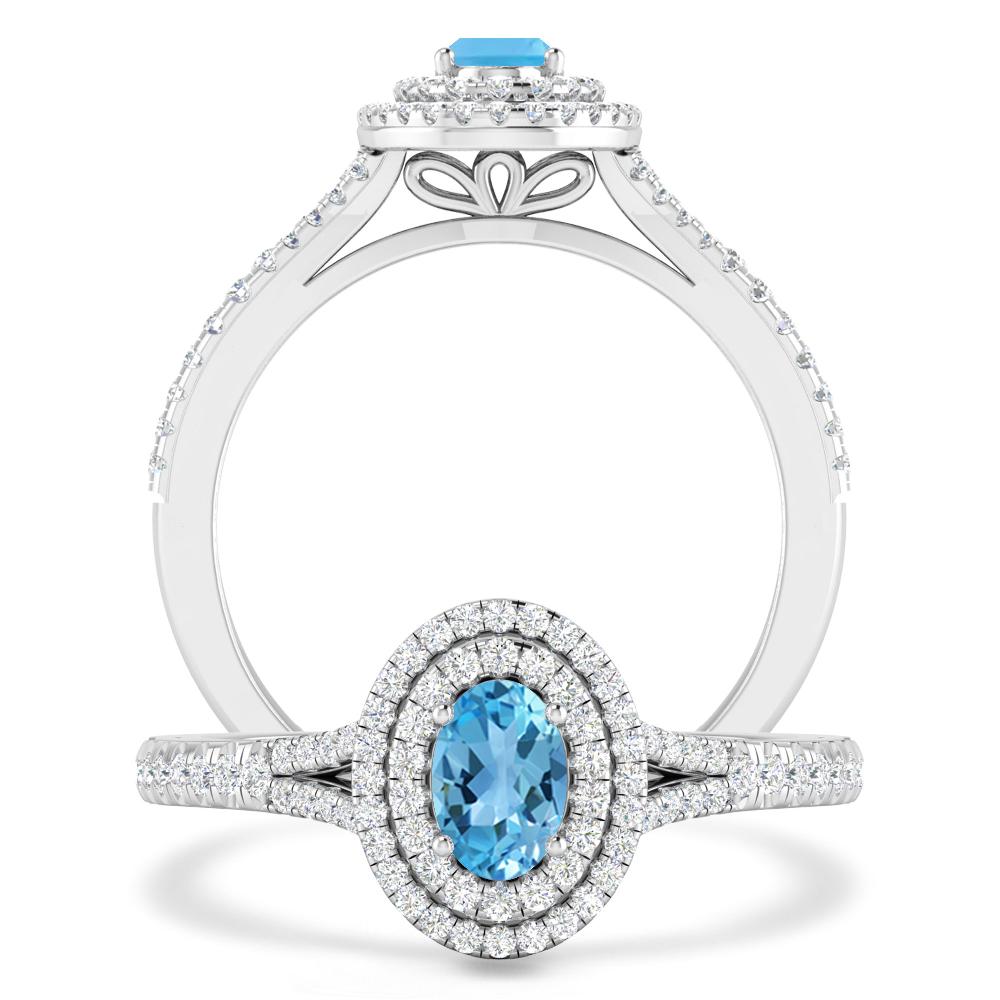 White Gold - Blue Topaz