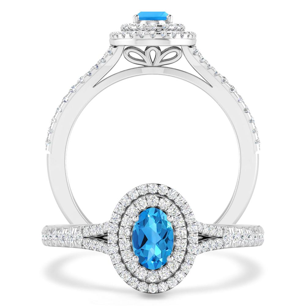 White Gold - Blue Topaz