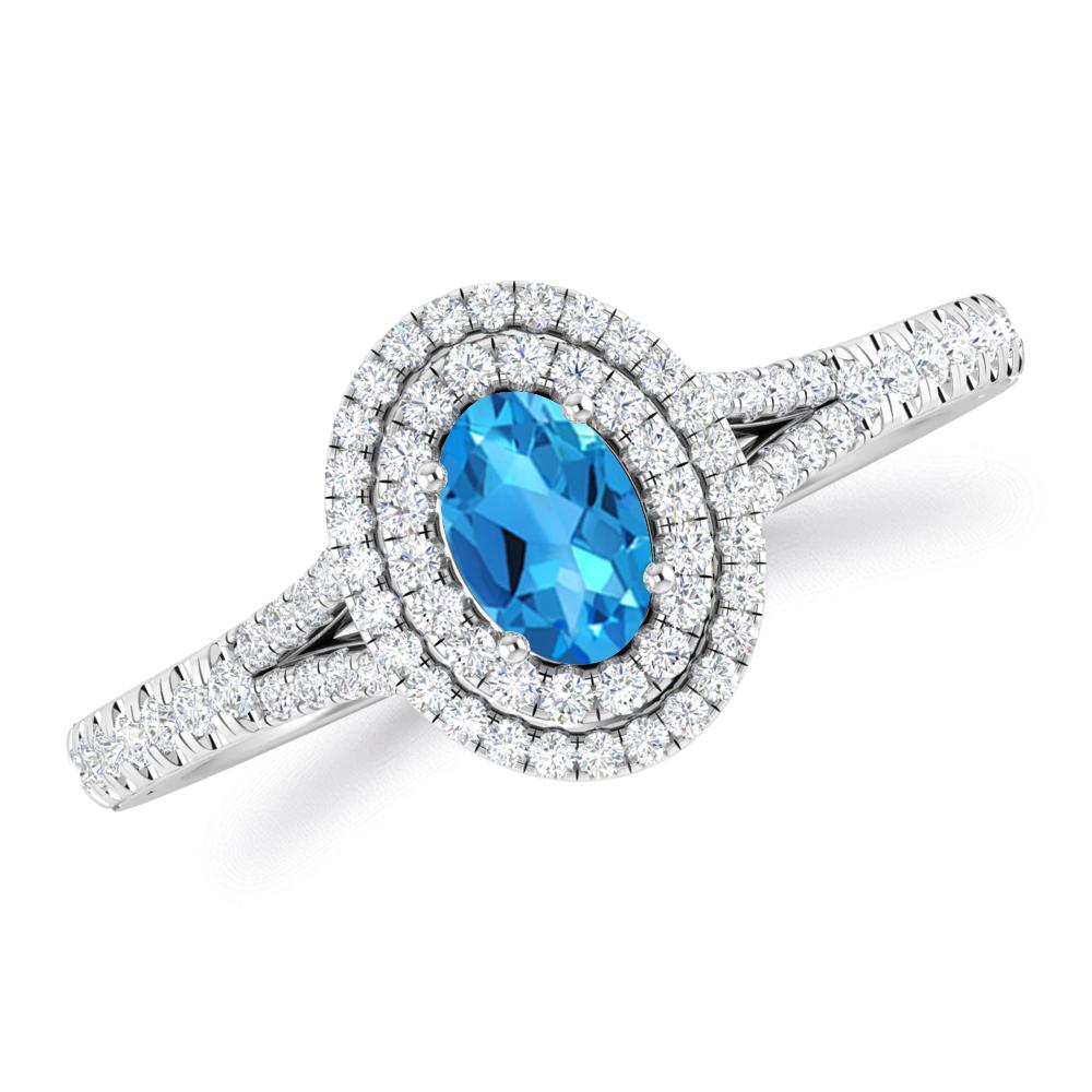 White Gold - Blue Topaz