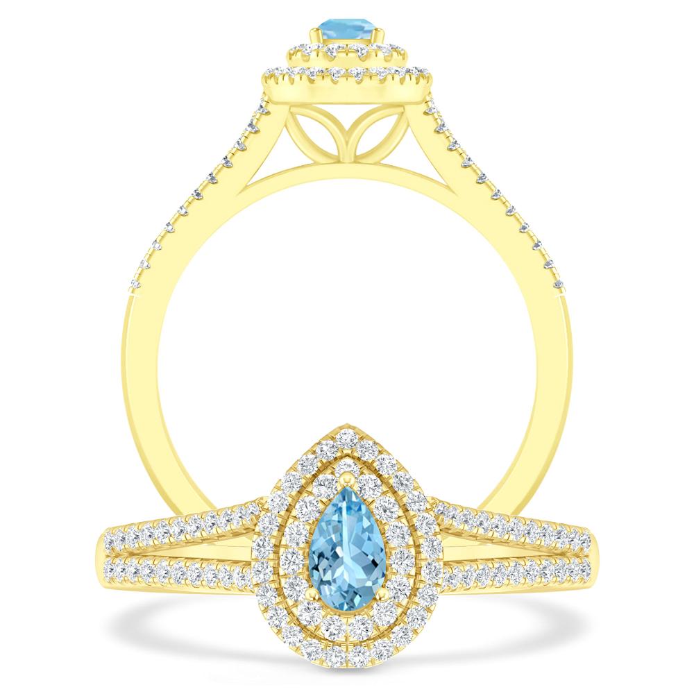 Yellow Gold - Aquamarine