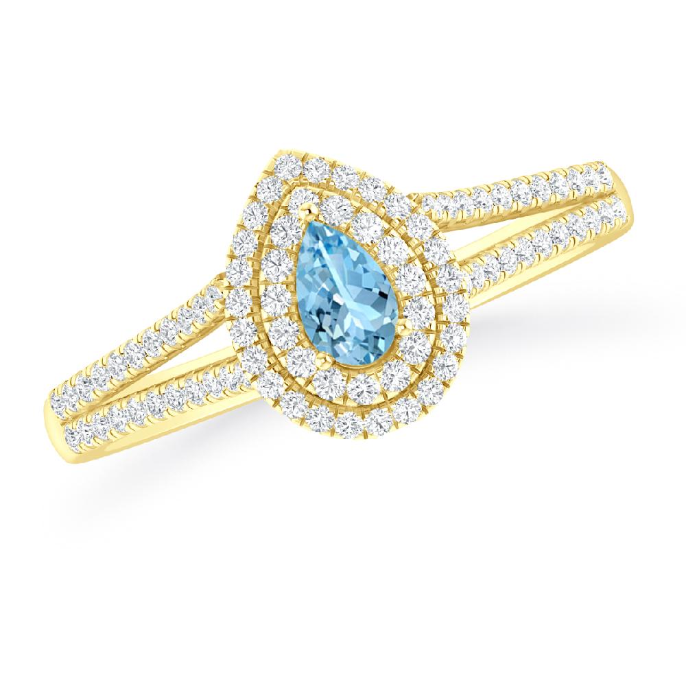 Yellow Gold - Aquamarine