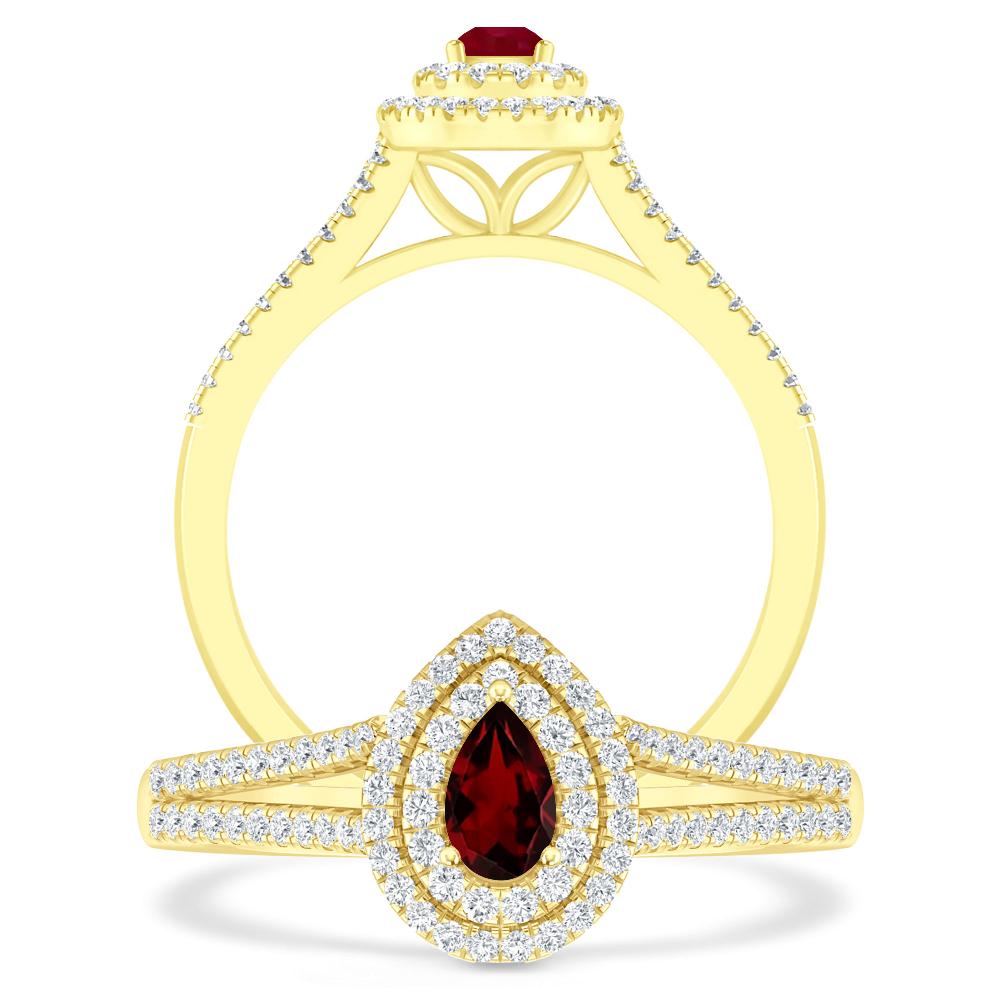 Yellow Gold - Garnet