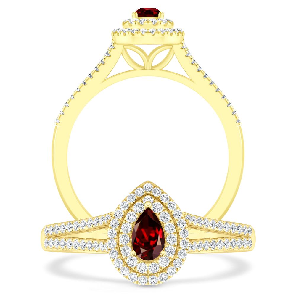 Yellow Gold - Garnet