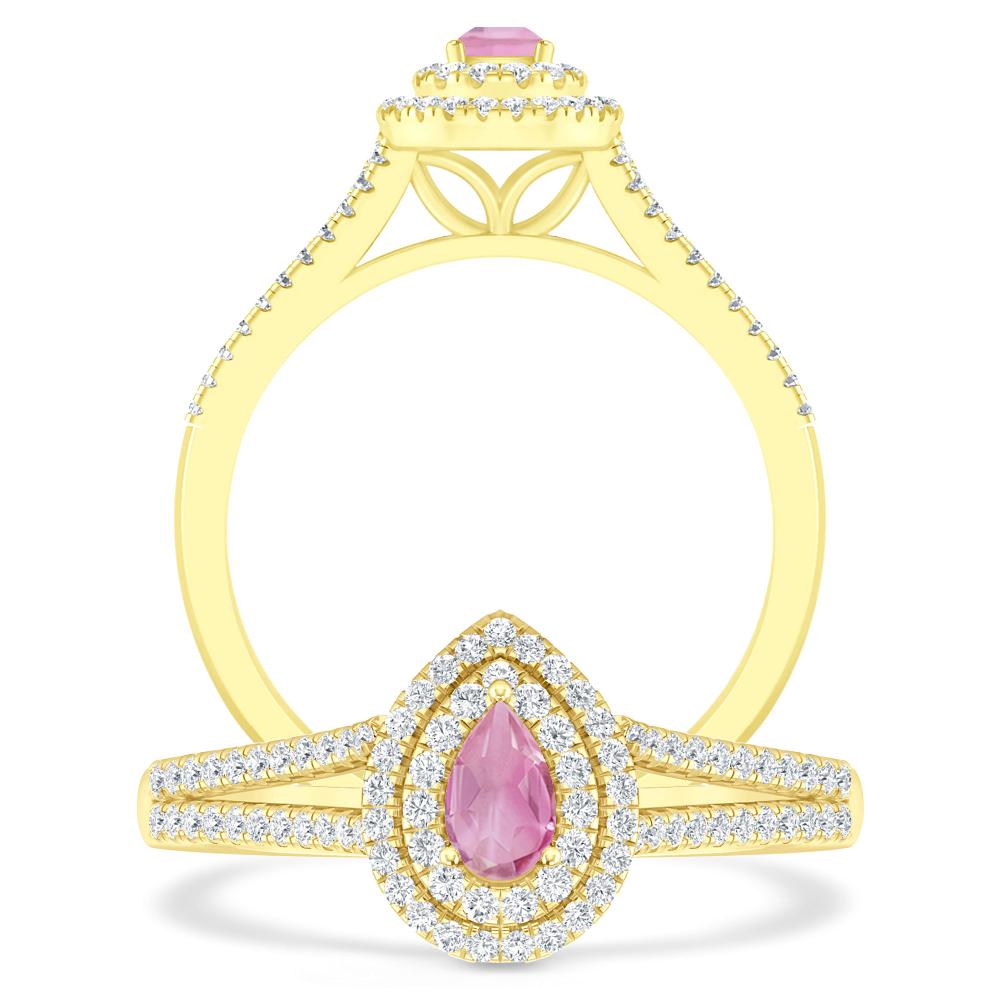 Yellow Gold - Pink Tourmaline