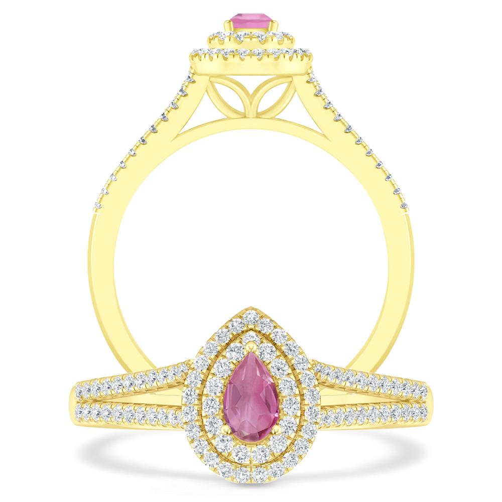 Yellow Gold - Pink Tourmaline