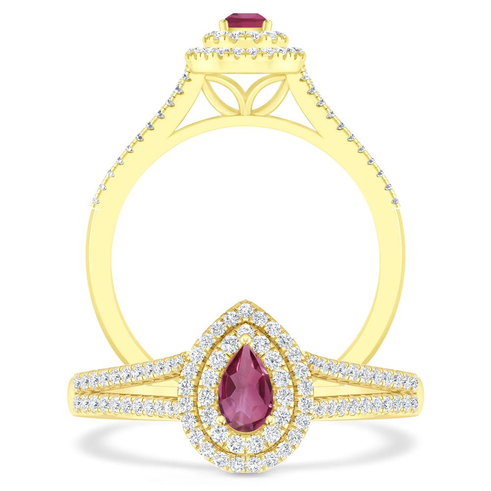 Yellow Gold - Pink Tourmaline