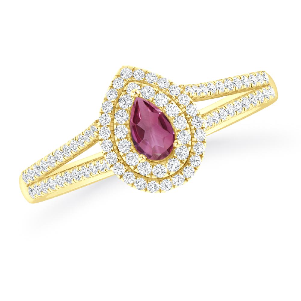 Yellow Gold - Pink Tourmaline