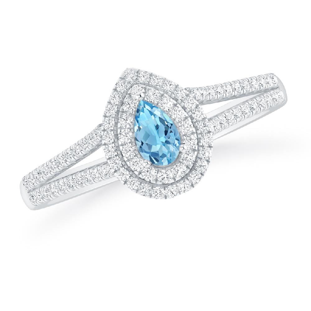 White Gold - Blue Topaz