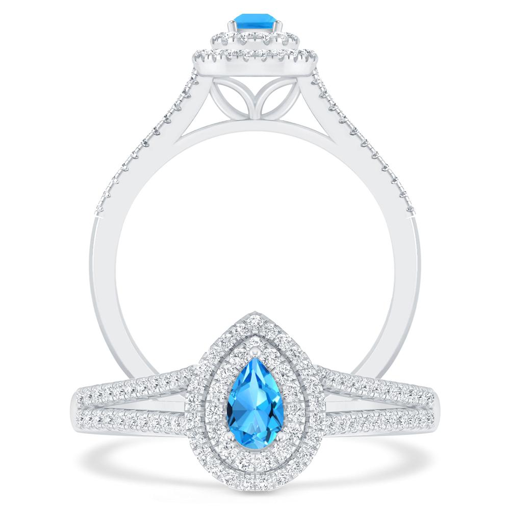 White Gold - Blue Topaz