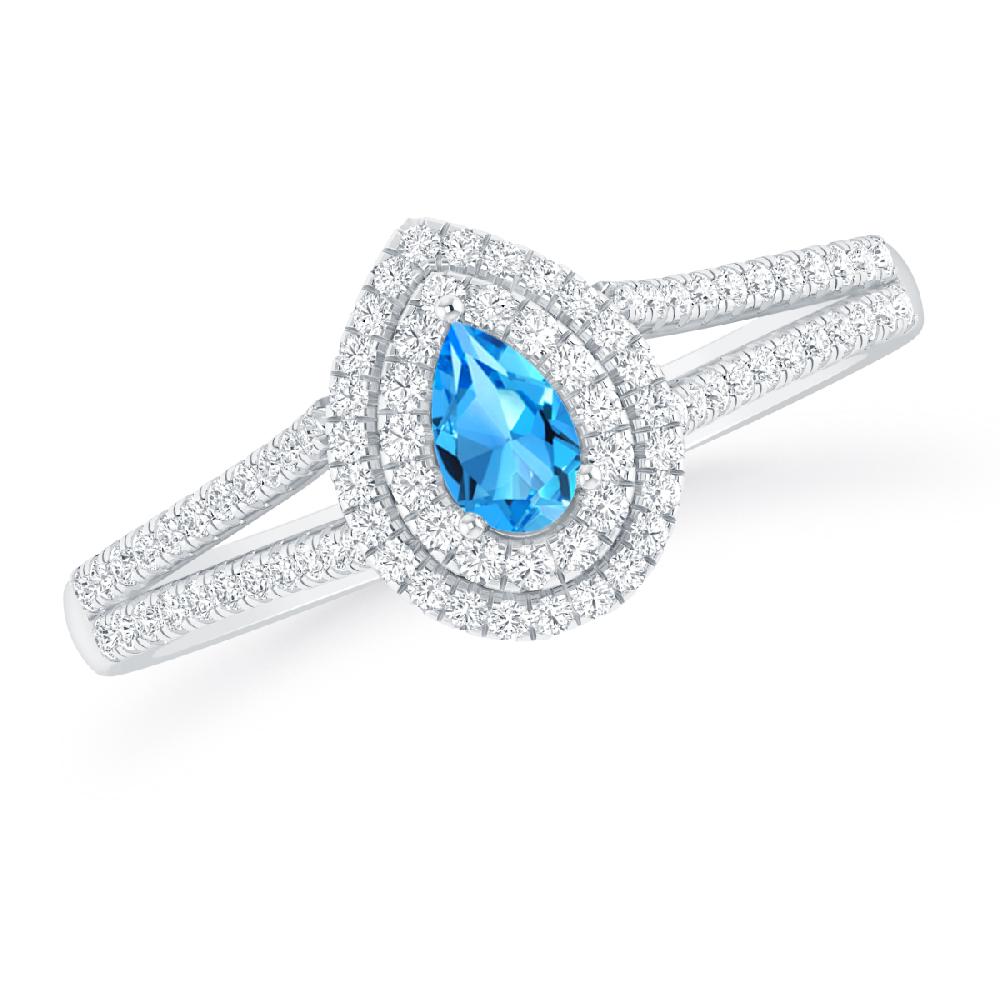 White Gold - Blue Topaz