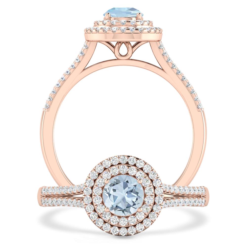 Rose Gold - Aquamarine