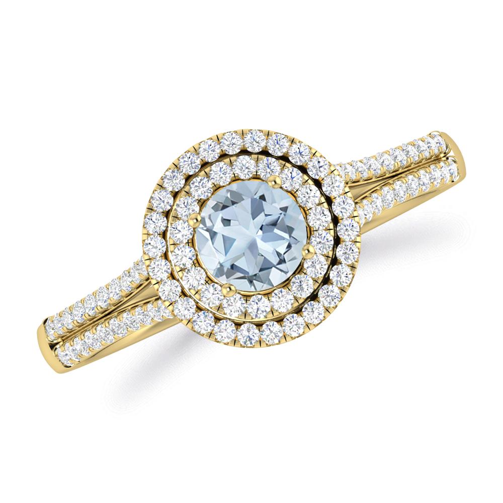 Yellow Gold - Aquamarine