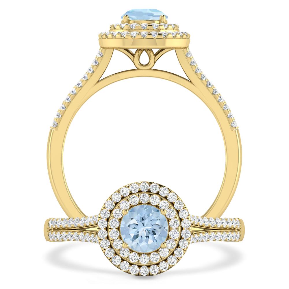 Yellow Gold - Aquamarine