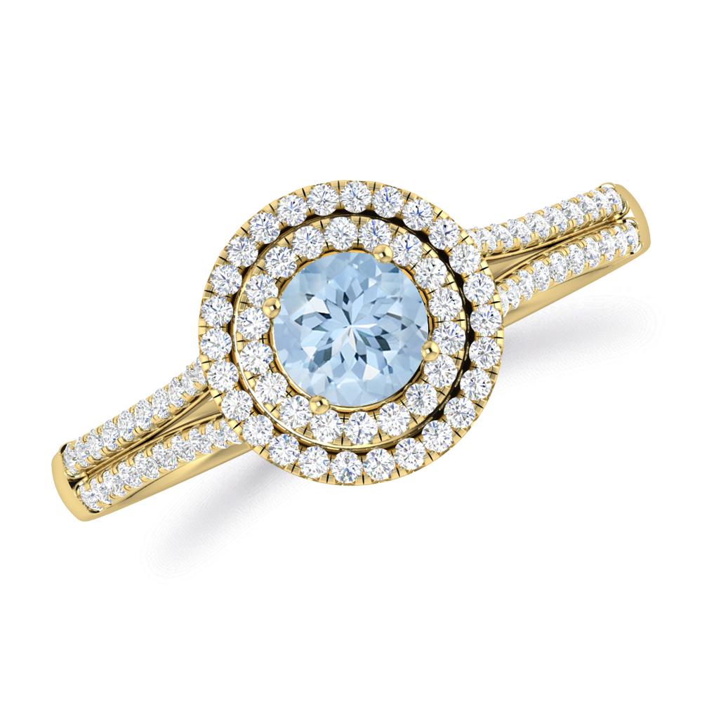 Yellow Gold - Aquamarine