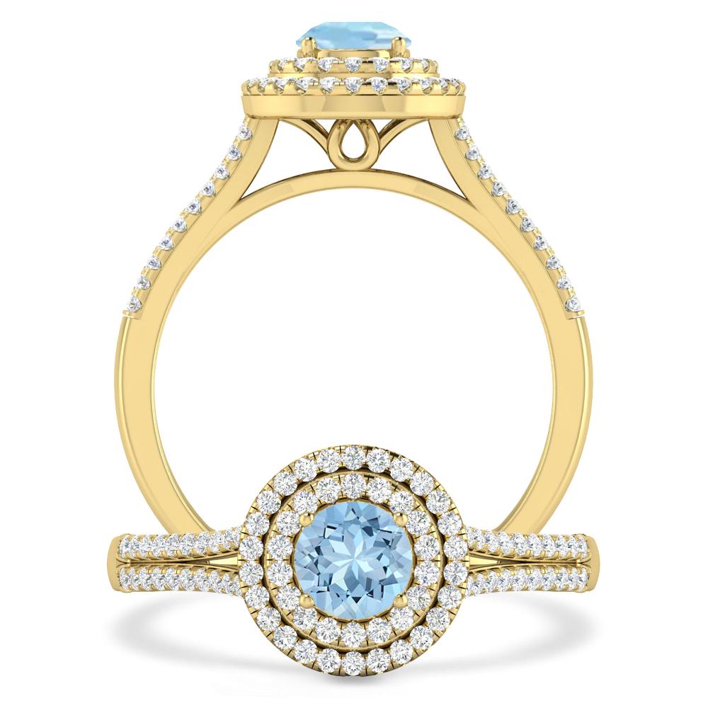 Yellow Gold - Aquamarine