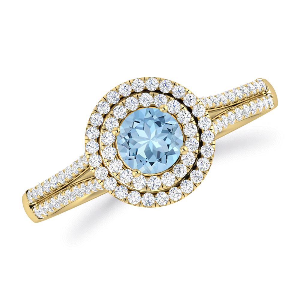 Yellow Gold - Aquamarine