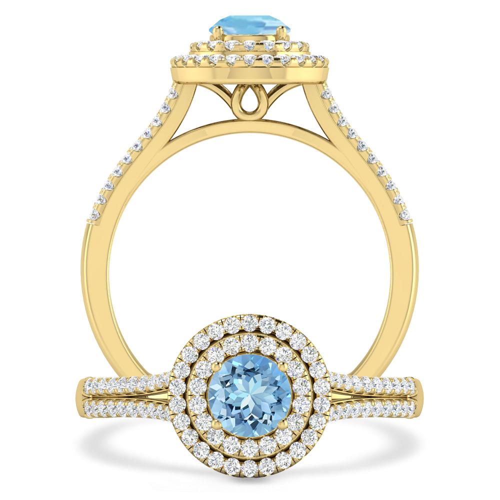 Yellow Gold - Aquamarine