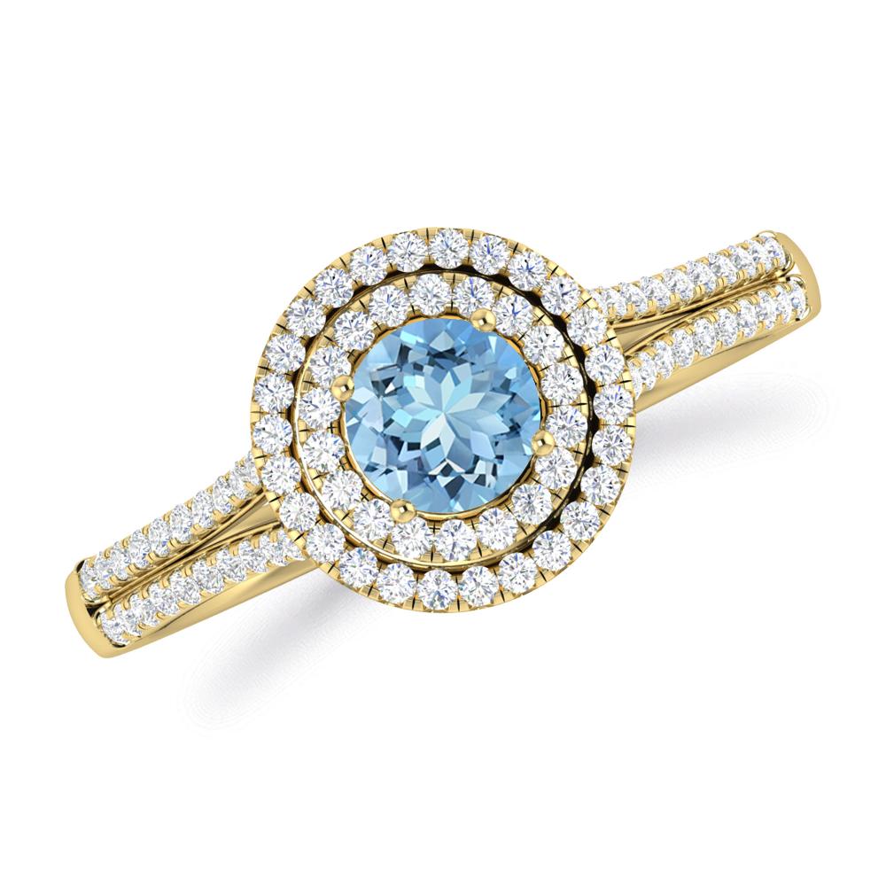 Yellow Gold - Aquamarine