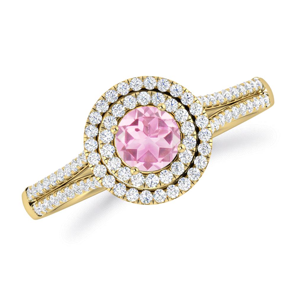 Yellow Gold - Pink Tourmaline