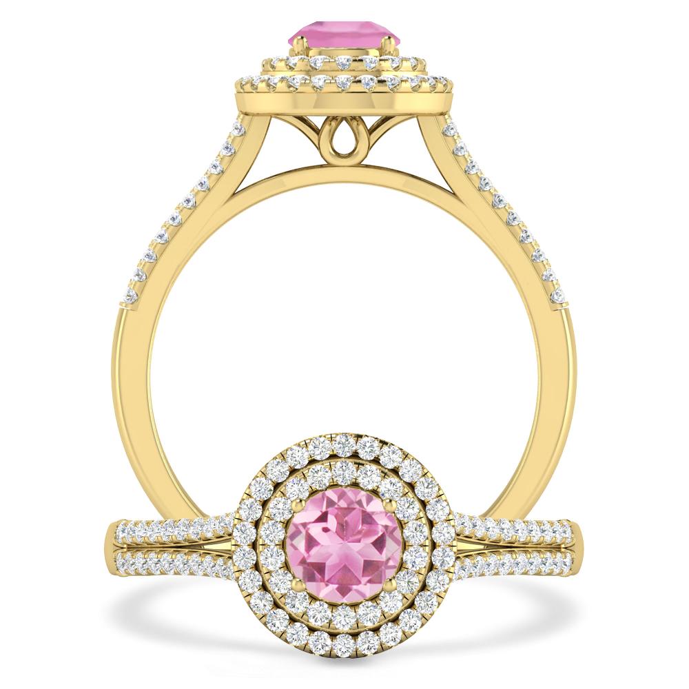 Yellow Gold - Pink Tourmaline