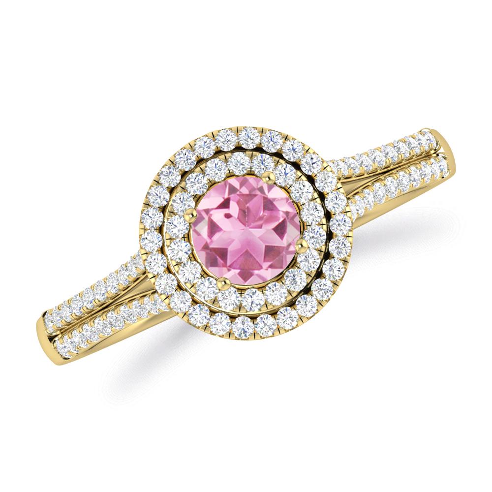 Yellow Gold - Pink Tourmaline