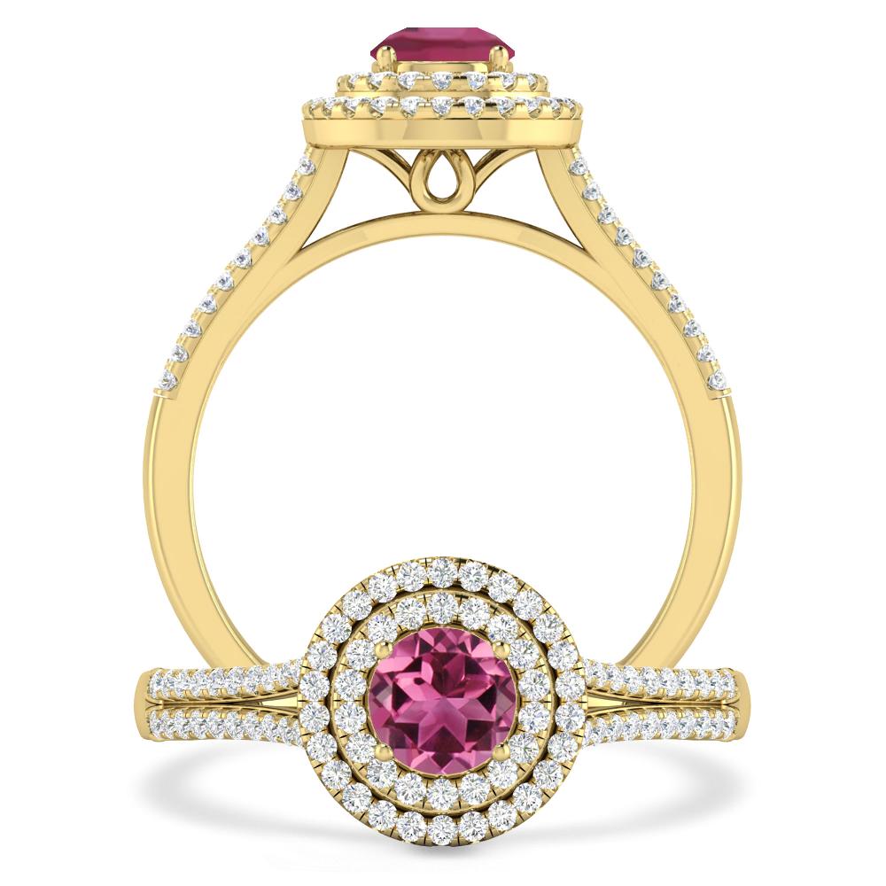 Yellow Gold - Pink Tourmaline