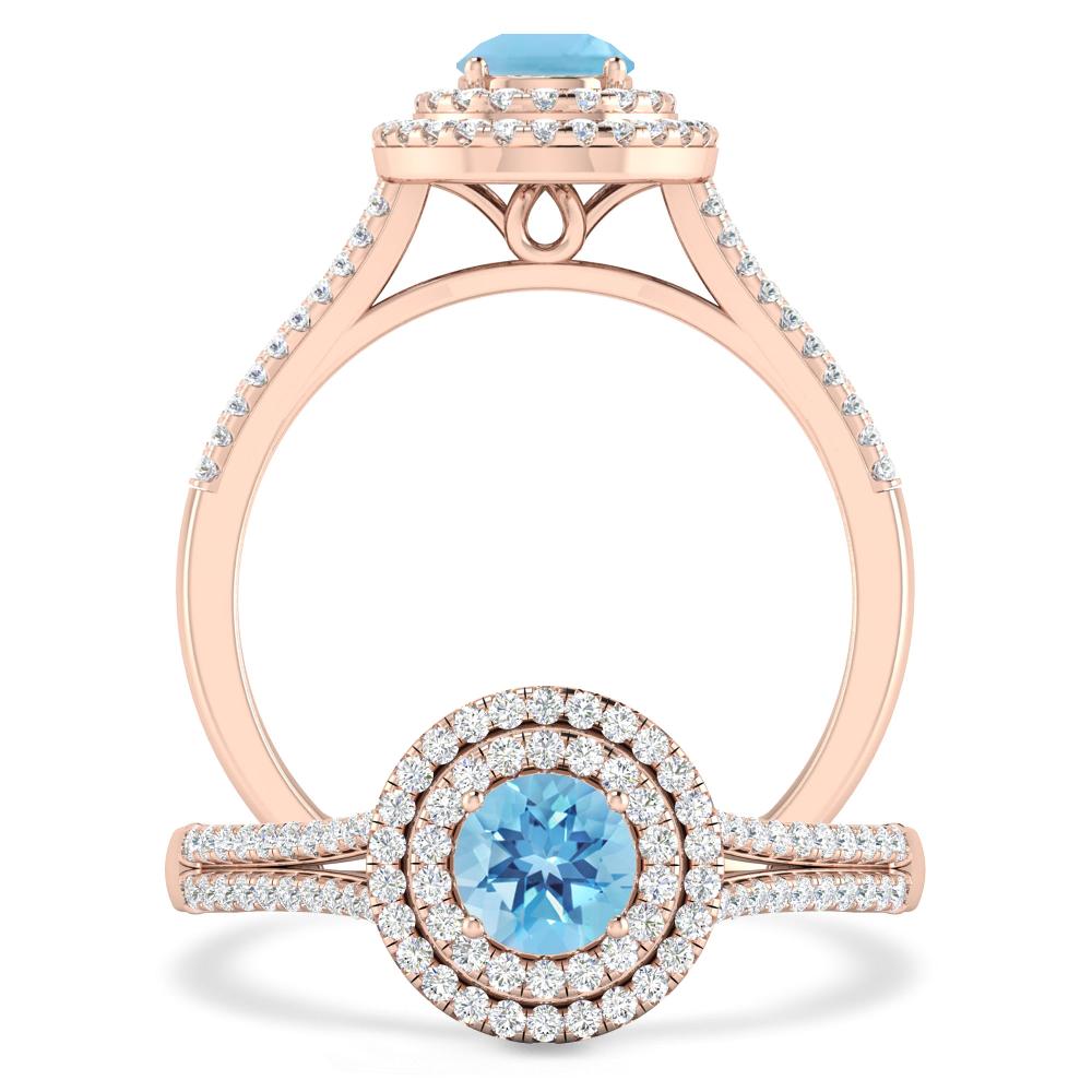 Rose Gold - Blue Topaz