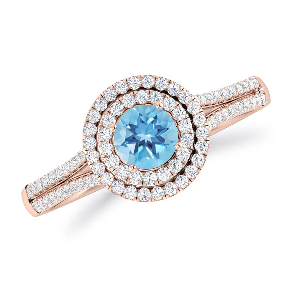 Rose Gold - Blue Topaz