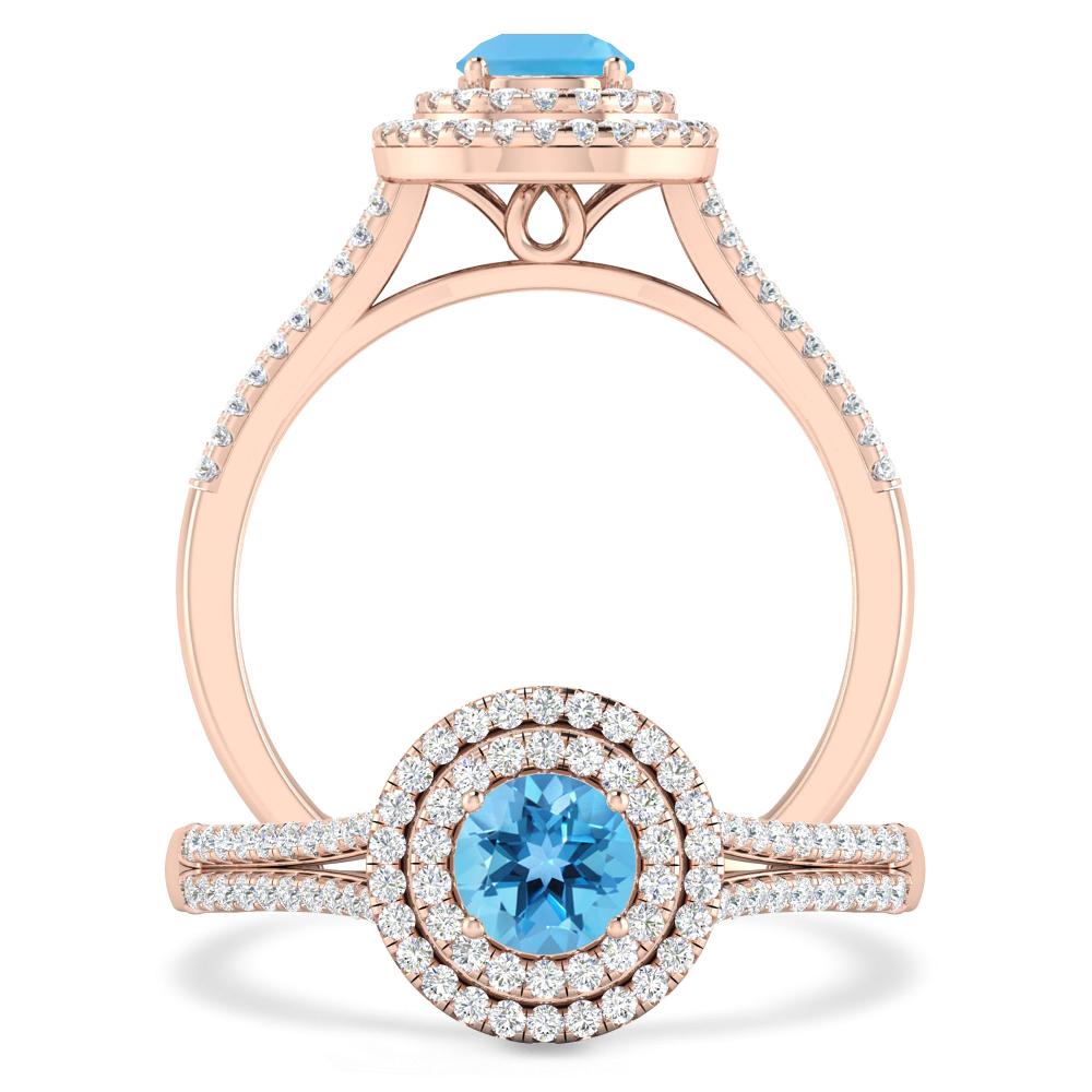 Rose Gold - Blue Topaz