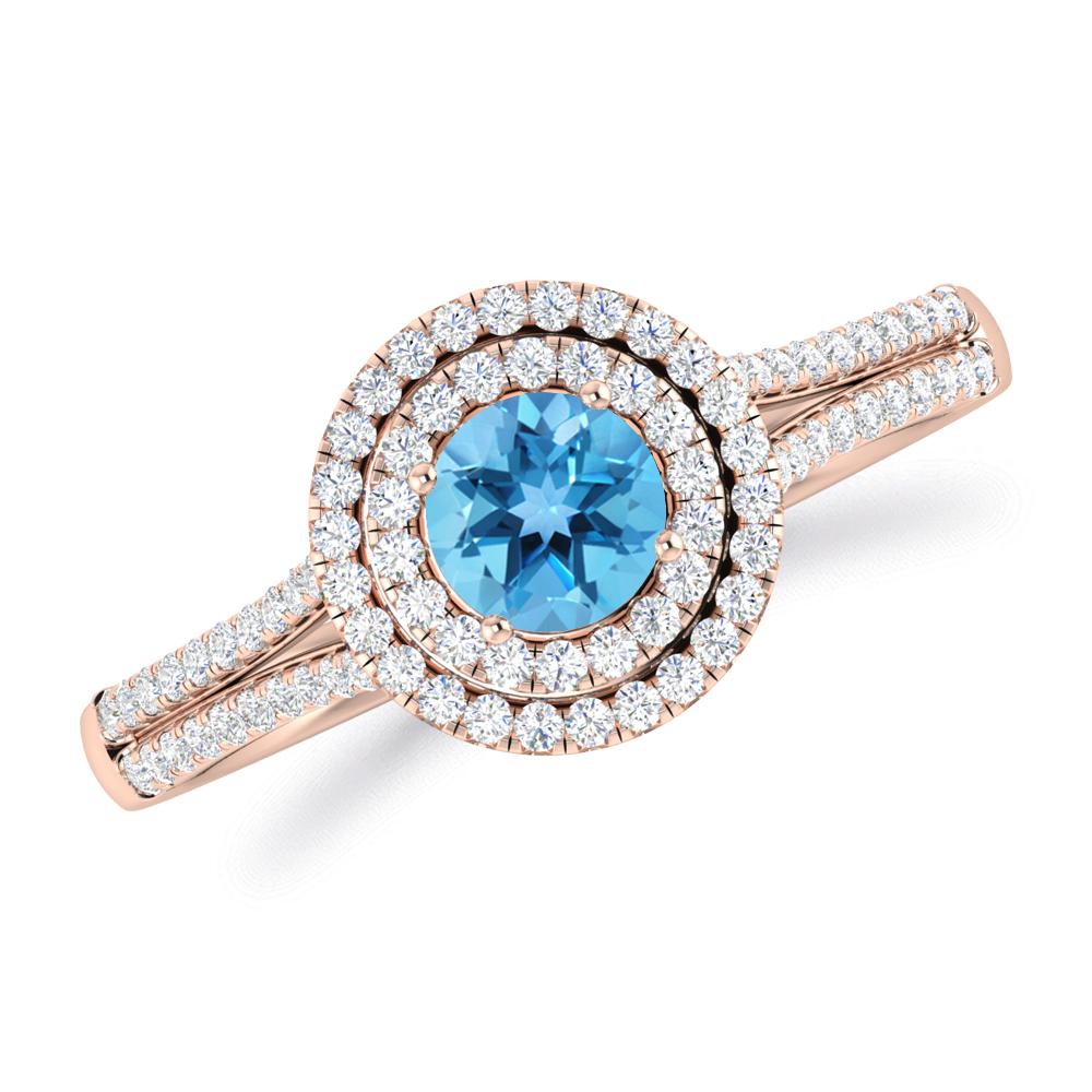 Rose Gold - Blue Topaz