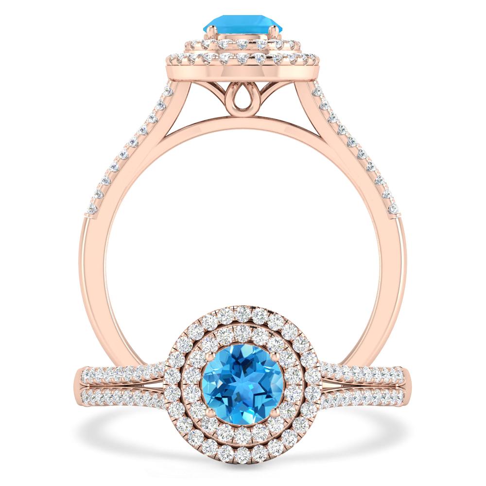 Rose Gold - Blue Topaz