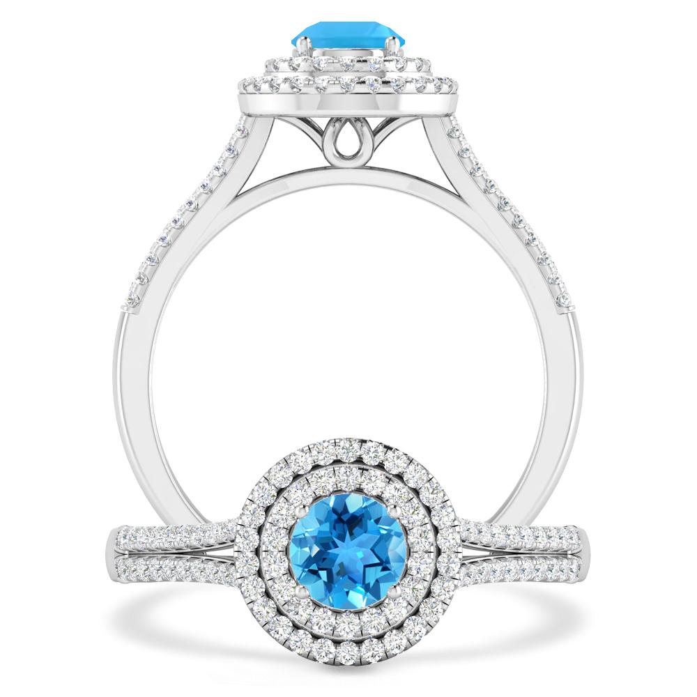 White Gold - Blue Topaz