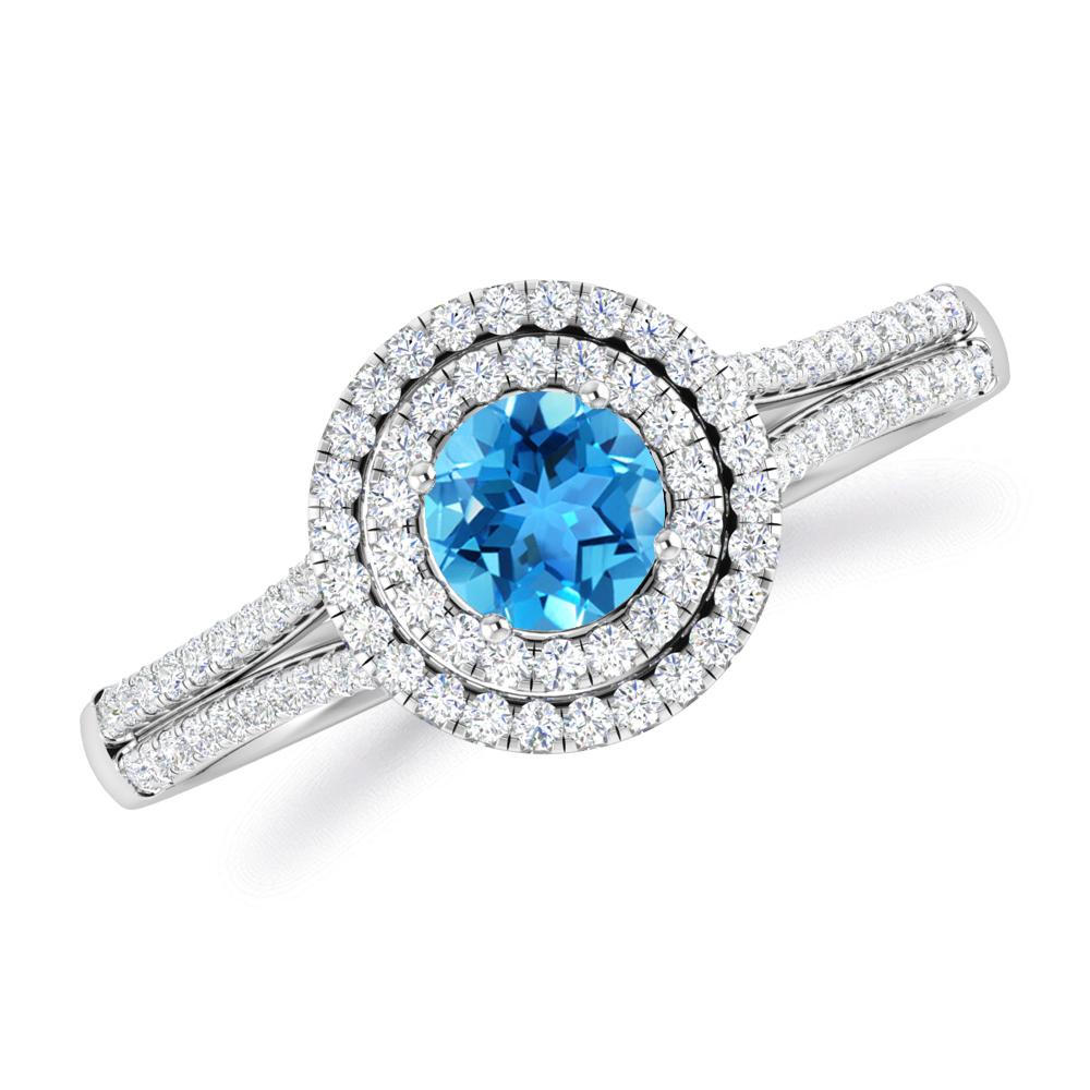 White Gold - Blue Topaz