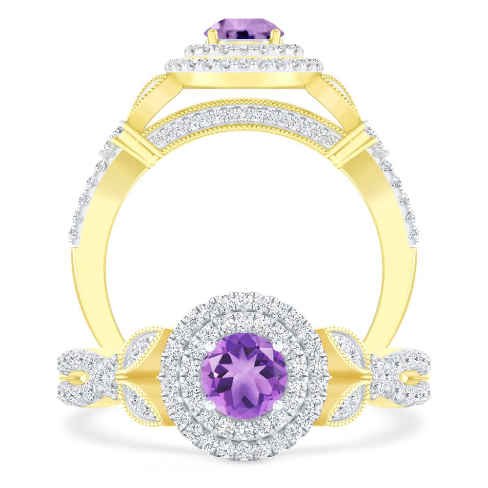 Yellow Gold - Amethyst