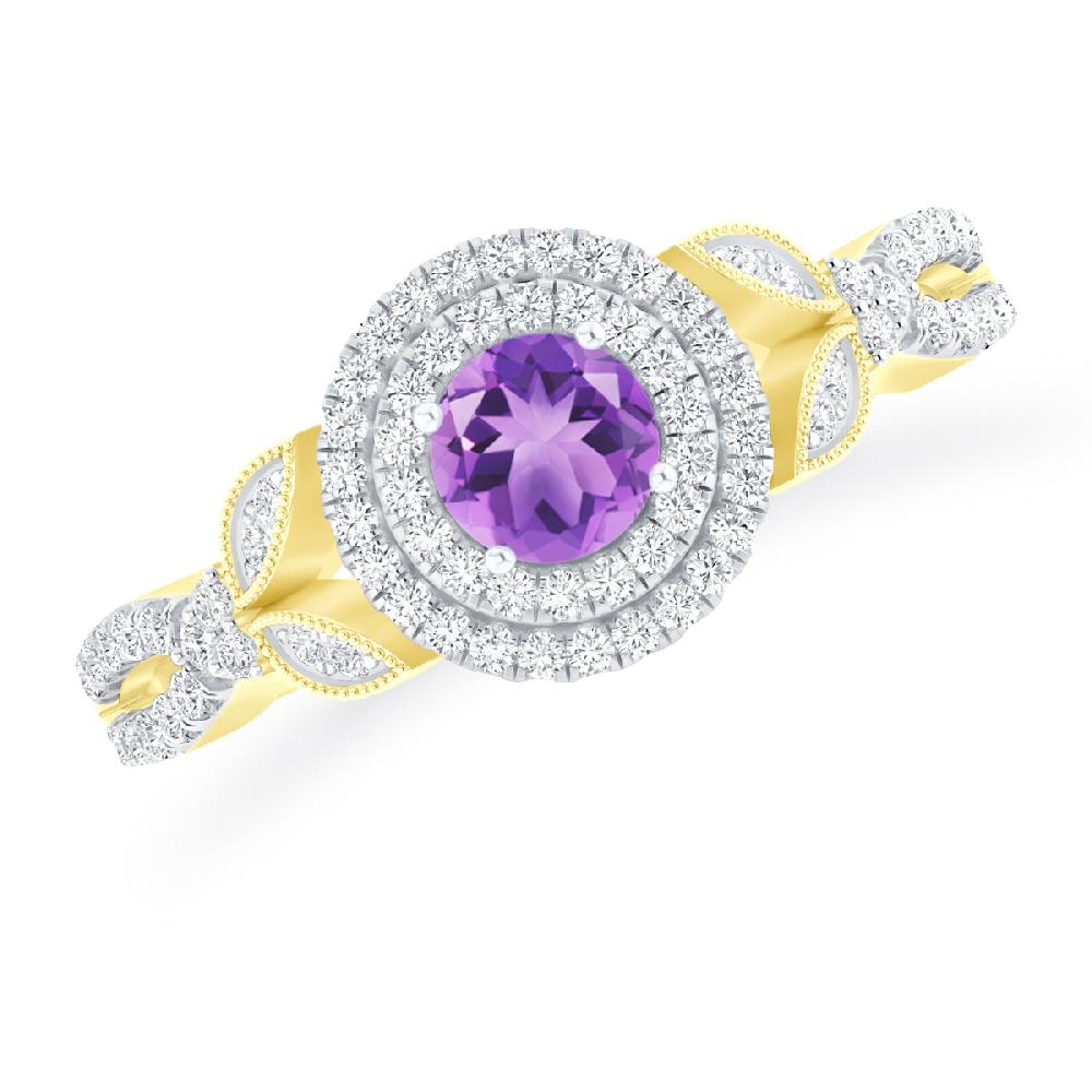 Yellow Gold - Amethyst