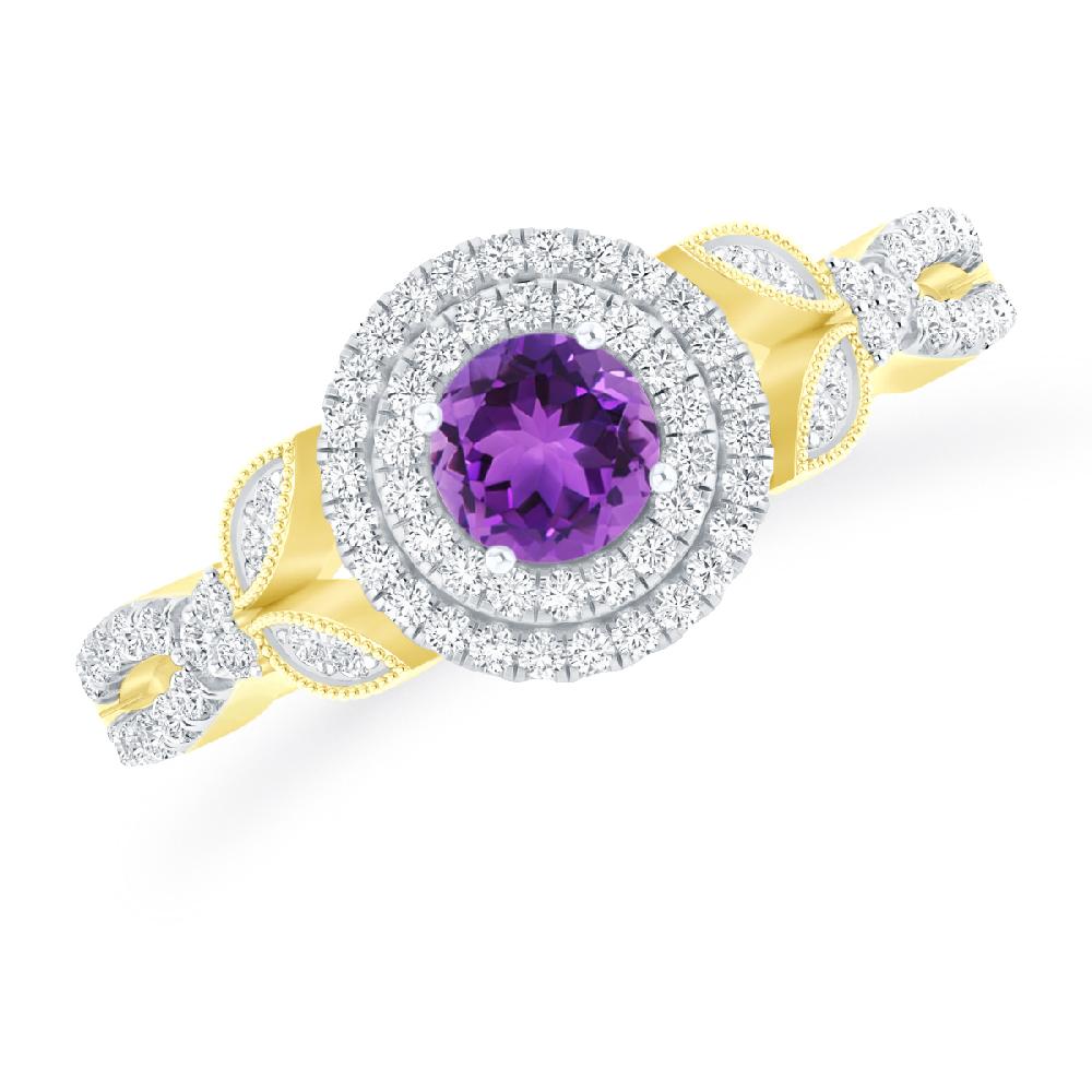 Yellow Gold - Amethyst