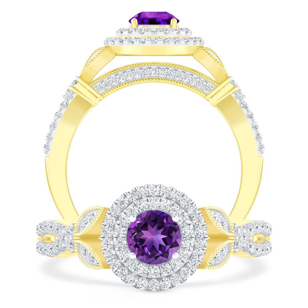 Yellow Gold - Amethyst