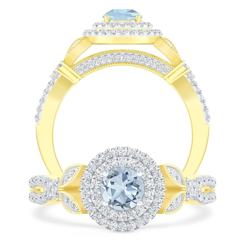 Yellow Gold - Aquamarine