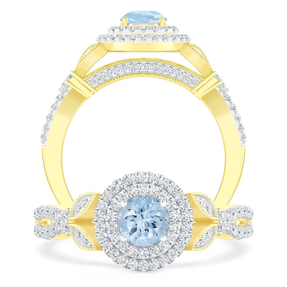 Yellow Gold - Aquamarine